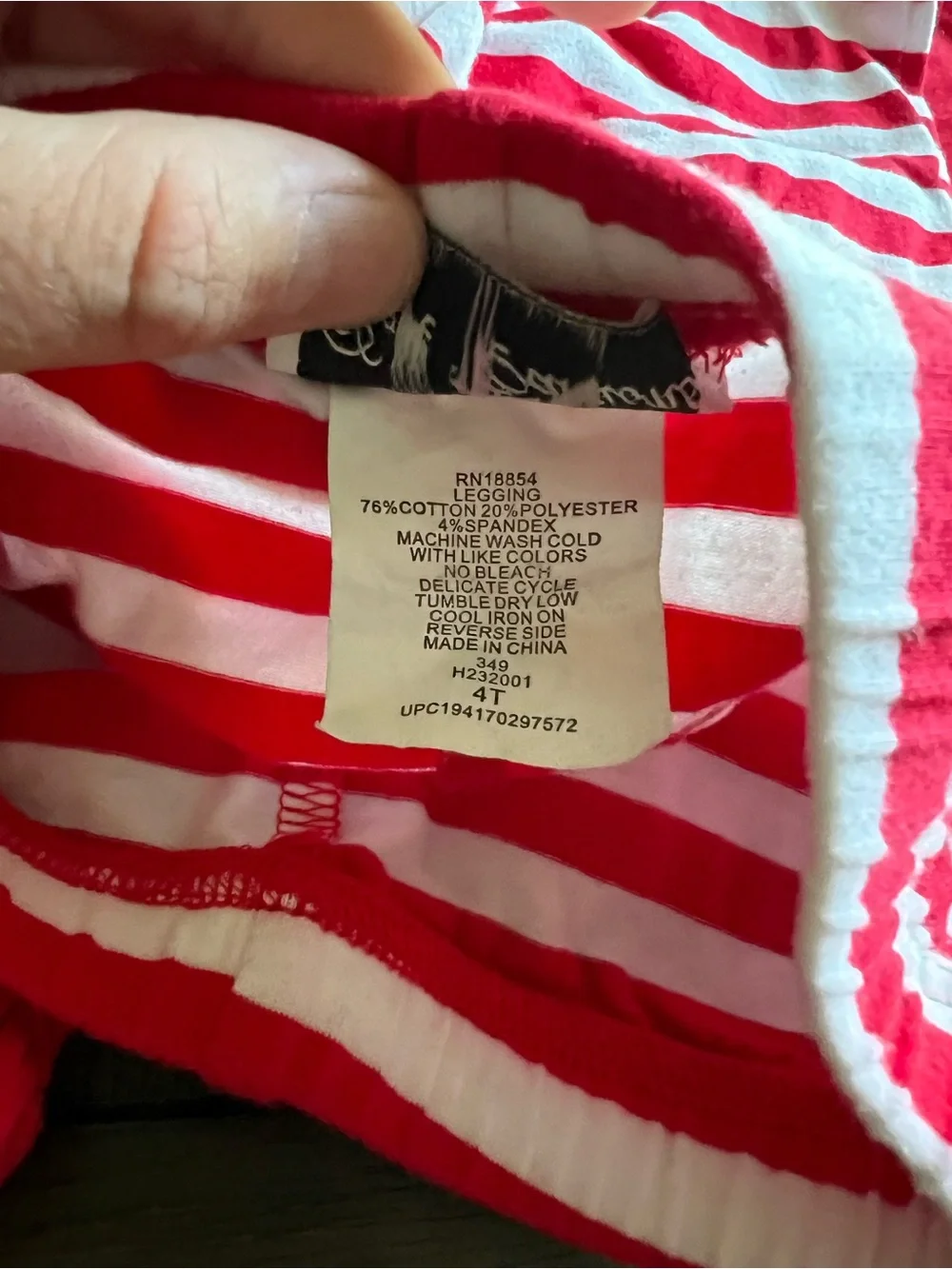 Rare Editions Red & White Striped Santa Pajama Set with Green Accents